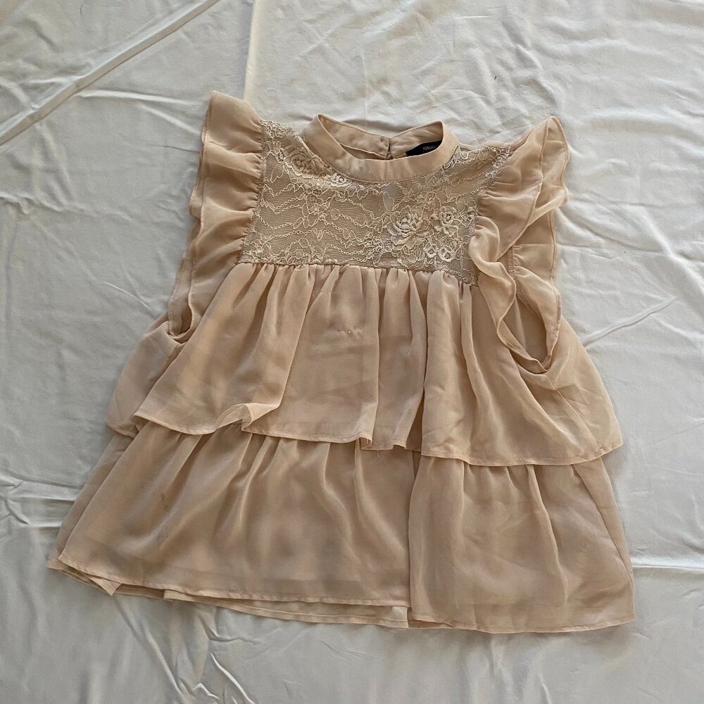 Forever 21 Cream Ruffles Top